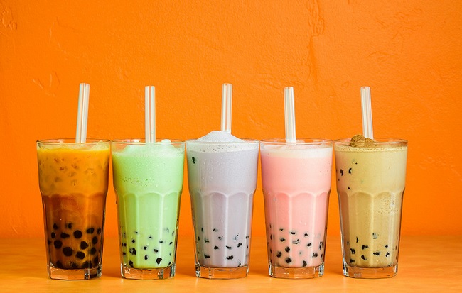 Bubble tea avec perles de tapioca